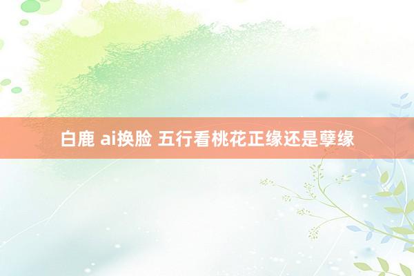 白鹿 ai换脸 五行看桃花正缘还是孽缘